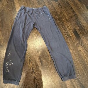 Charcoal Spiritual Gangster Sweatpants with gold constellations